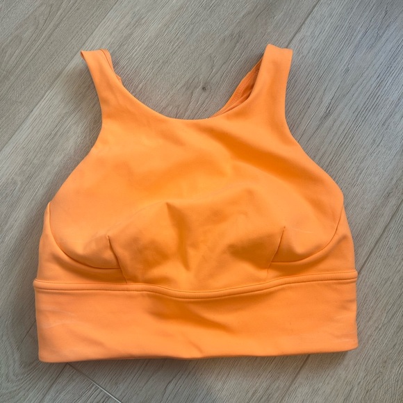 NWT Lululemon Wunder Train Long Line Bra Orange Size 6 C/D Cup Athletic Racer - Picture 2 of 9